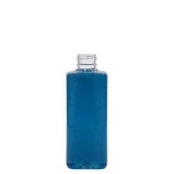 Bottiglia PET da 200 ml 'Karl', quadrata, plastica, bocca: 24/410