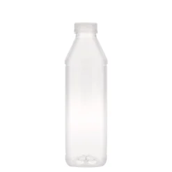 Bottiglia PET da 1.000 ml 'Milk and Juice Carré', quadrata, plastica, bocca: 38 mm