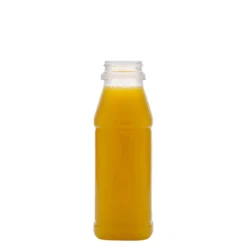 Bottiglia PET da 330 ml 'Milk and Juice Carré', quadrata, plastica, bocca: 38 mm