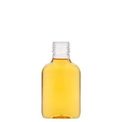 Bottiglia tascabile da 100 ml, ovale, plastica PET, bocca: PP 28