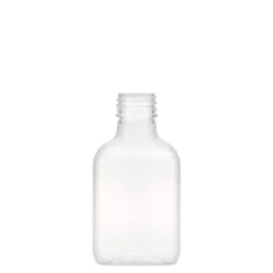 Bottiglia tascabile da 100 ml, ovale, plastica PET, bocca: PP 28