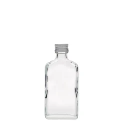 Bottiglia tascabile da 50 ml, rettangolare, vetro, bocca: PP 18