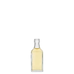 Bottiglia tascabile da 20 ml, rettangolare, vetro, bocca: PP 18