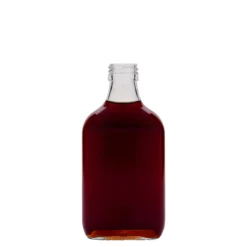 Bottiglia tascabile 200 ml, rettangolare, vetro, bocca: PP 28