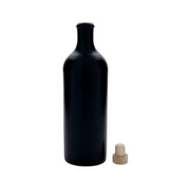 Brocca da 750 ml, gres, nero, bocca: sughero