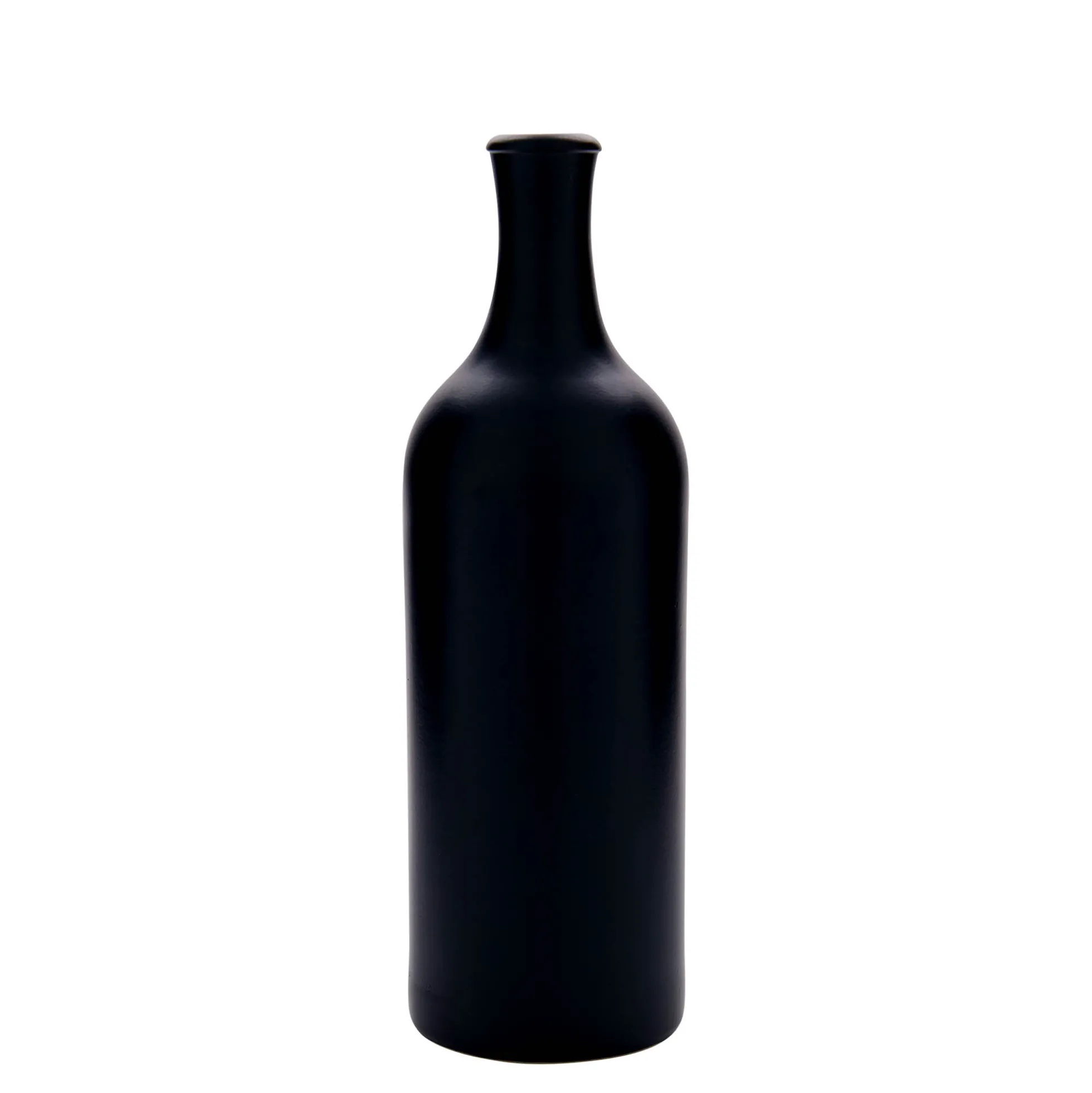 Brocca in terracotta da 750 ml, collo lungo, gres, nero, bocca: sughero