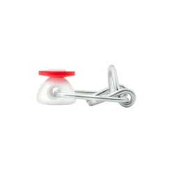 Chiusura a clip mini, plastica, rosso-bianco