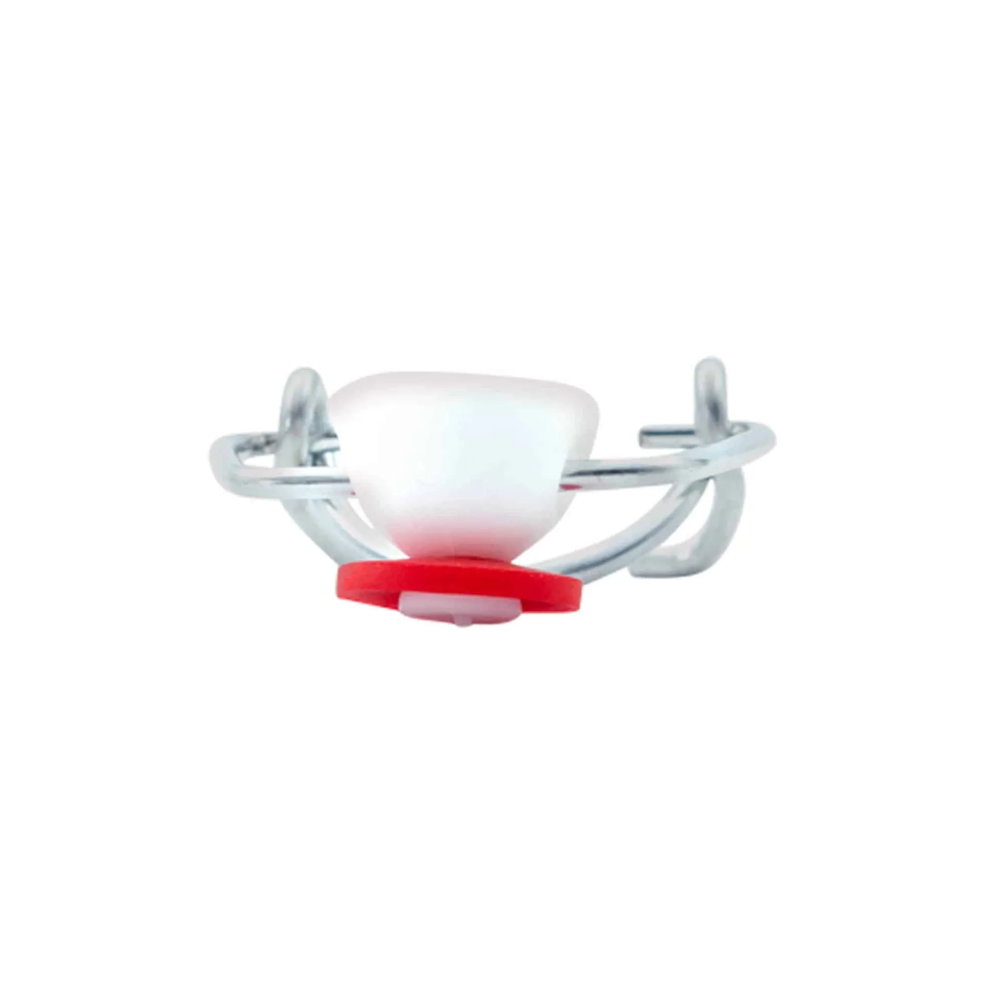 Chiusura a clip mini, plastica, rosso-bianco