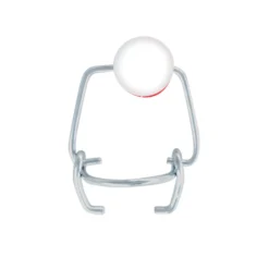 Chiusura a clip mini, plastica, rosso-bianco