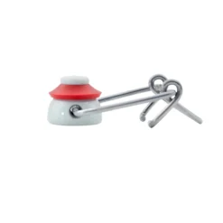 Chiusura a fibbia standard #, plastica, rosso-bianco
