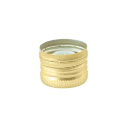 Chiusura a vite con beccuccio versatore, metallo-plastica, oro, per bocca: PP 31,5