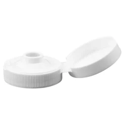 Chiusura a vite con cerniera a ribalta, plastica PP, bianca, per bocca: 38/400