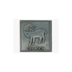 Etichetta in stagno 'Capricorno', quadrata, metallo, argento