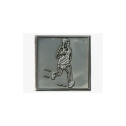 Etichetta in stagno 'Jogger', quadrata, metallo, argento