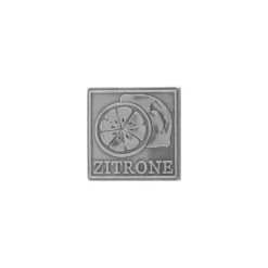 Etichetta in stagno 'Limone', quadrata, metallo, argento