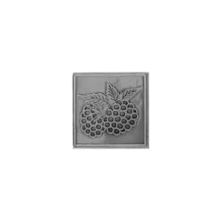 Etichetta in stagno 'More', quadrata, metallo, argento