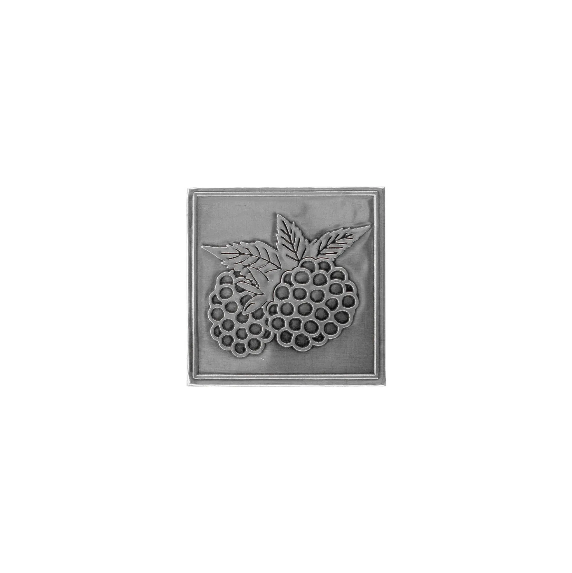 Etichetta in stagno 'More', quadrata, metallo, argento