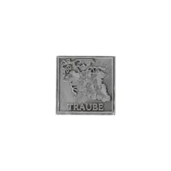 Etichetta in stagno 'Uva', quadrata, metallo, argento
