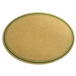 Etichetta naturale, ovale, carta, verde-marrone
