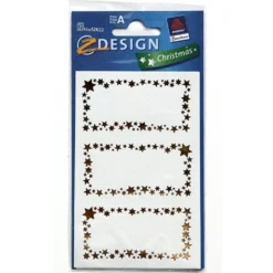 Etichette Zweckform 'Cornice a stelle', carta, oro