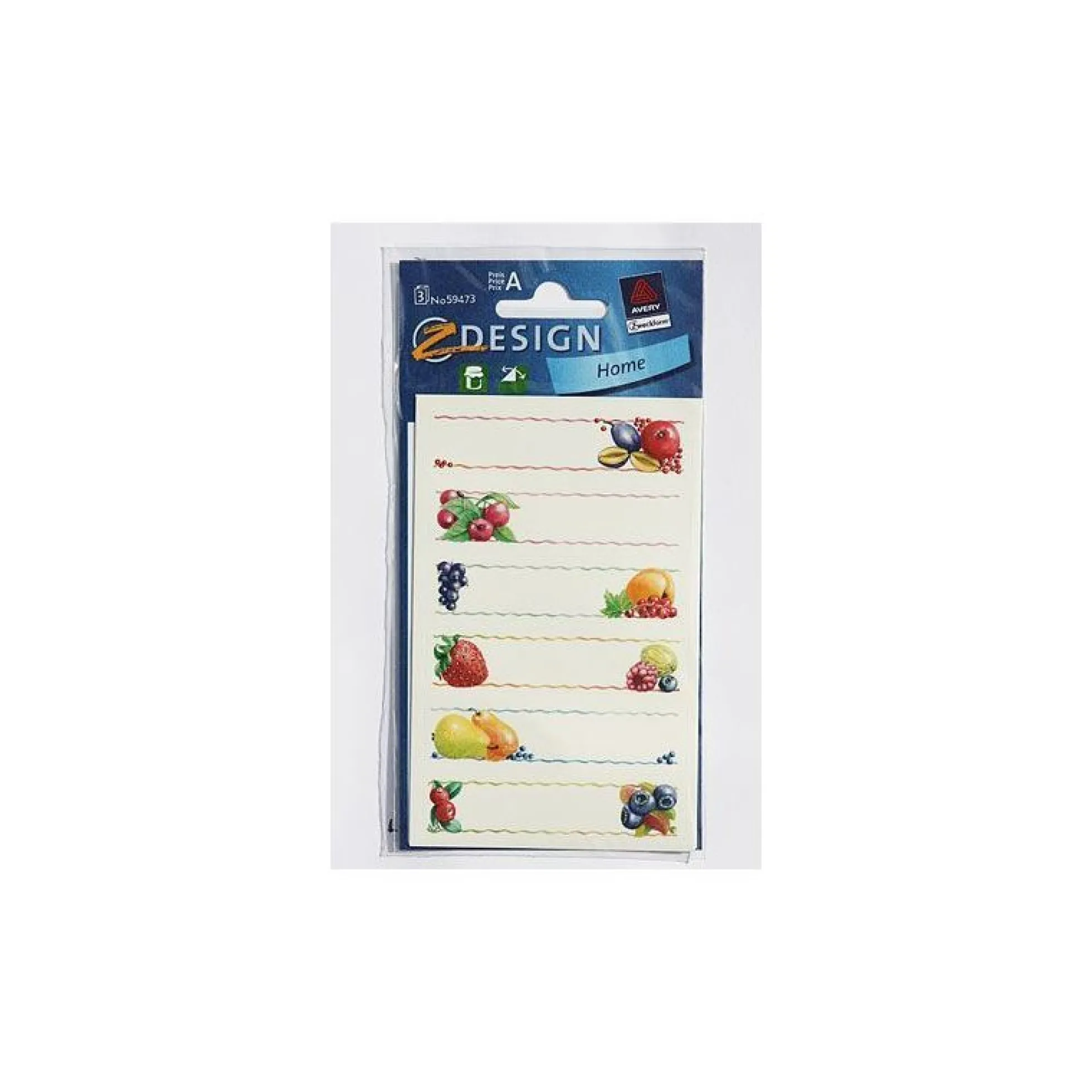 Etichette Zweckform 'Frutta', rettangolari, carta, multicolore