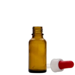 Flacone con contagocce 20 ml medicina, vetro, marrone, bocca: DIN 18