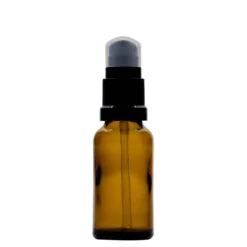 Flacone medico da 20 ml con pompa per lozione, vetro, marrone, bocca: DIN 18