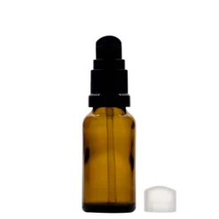 Flacone medico da 20 ml con pompa per lozione, vetro, marrone, bocca: DIN 18