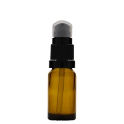 Flacone medico da 10 ml con pompa per lozione, vetro, marrone, bocca: DIN 18