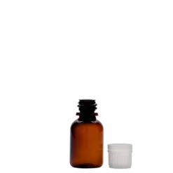 Flacone medico in PET da 20 ml 'Easy Living', marrone, plastica, bocca: DIN 18