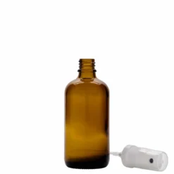 Flacone spray 100 ml medicina, vetro, marrone, bocca: DIN 18