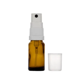 Flacone spray 10 ml medico, vetro, marrone, bocca: DIN 18