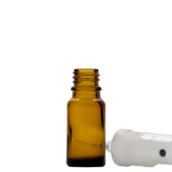 Flacone spray 10 ml medico, vetro, marrone, bocca: DIN 18