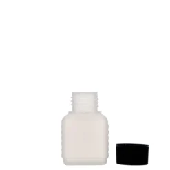Flacone tanica da 50 ml, rettangolare, plastica HDPE, naturale, bocca: DIN 25