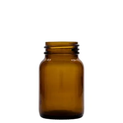 250 ml barattolo a bocca larga, marrone, apertura: DIN 55