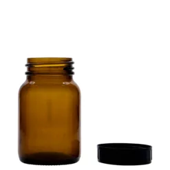 250 ml barattolo a bocca larga, marrone, apertura: DIN 55