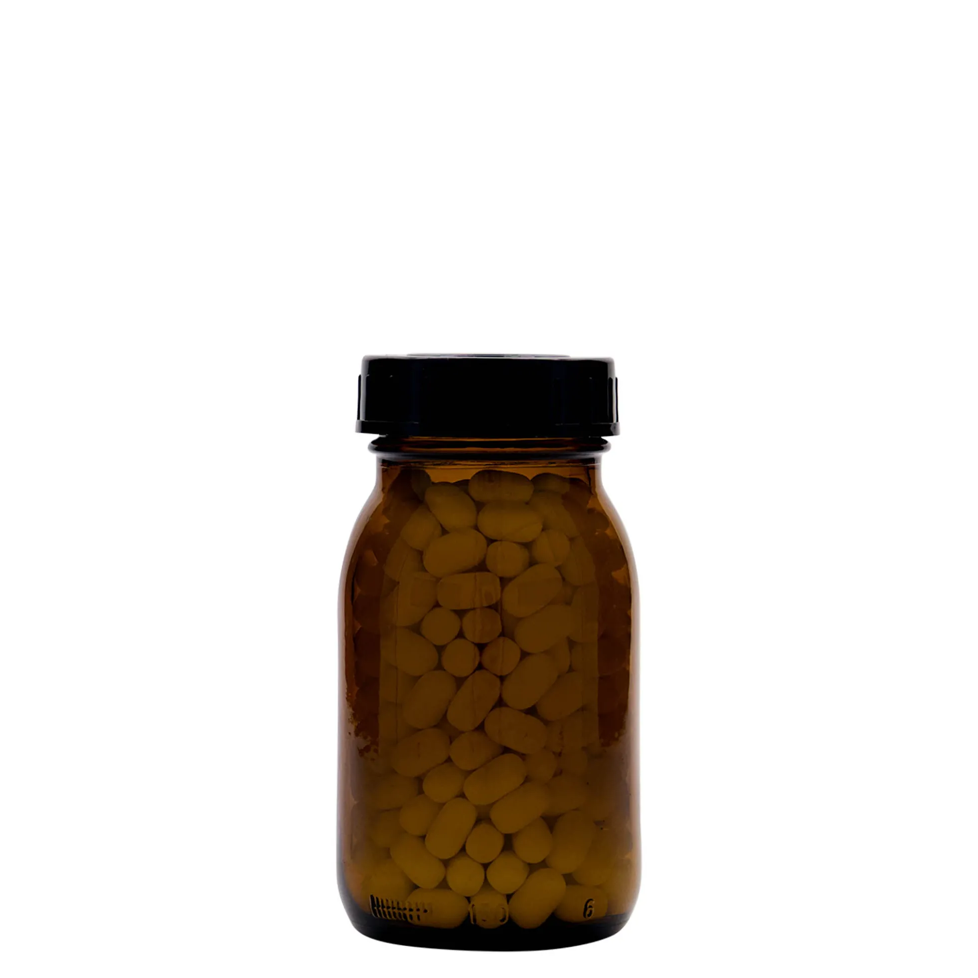150 ml barattolo a bocca larga, marrone, bocca: DIN 45