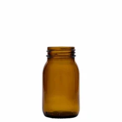 150 ml barattolo a bocca larga, marrone, bocca: DIN 45