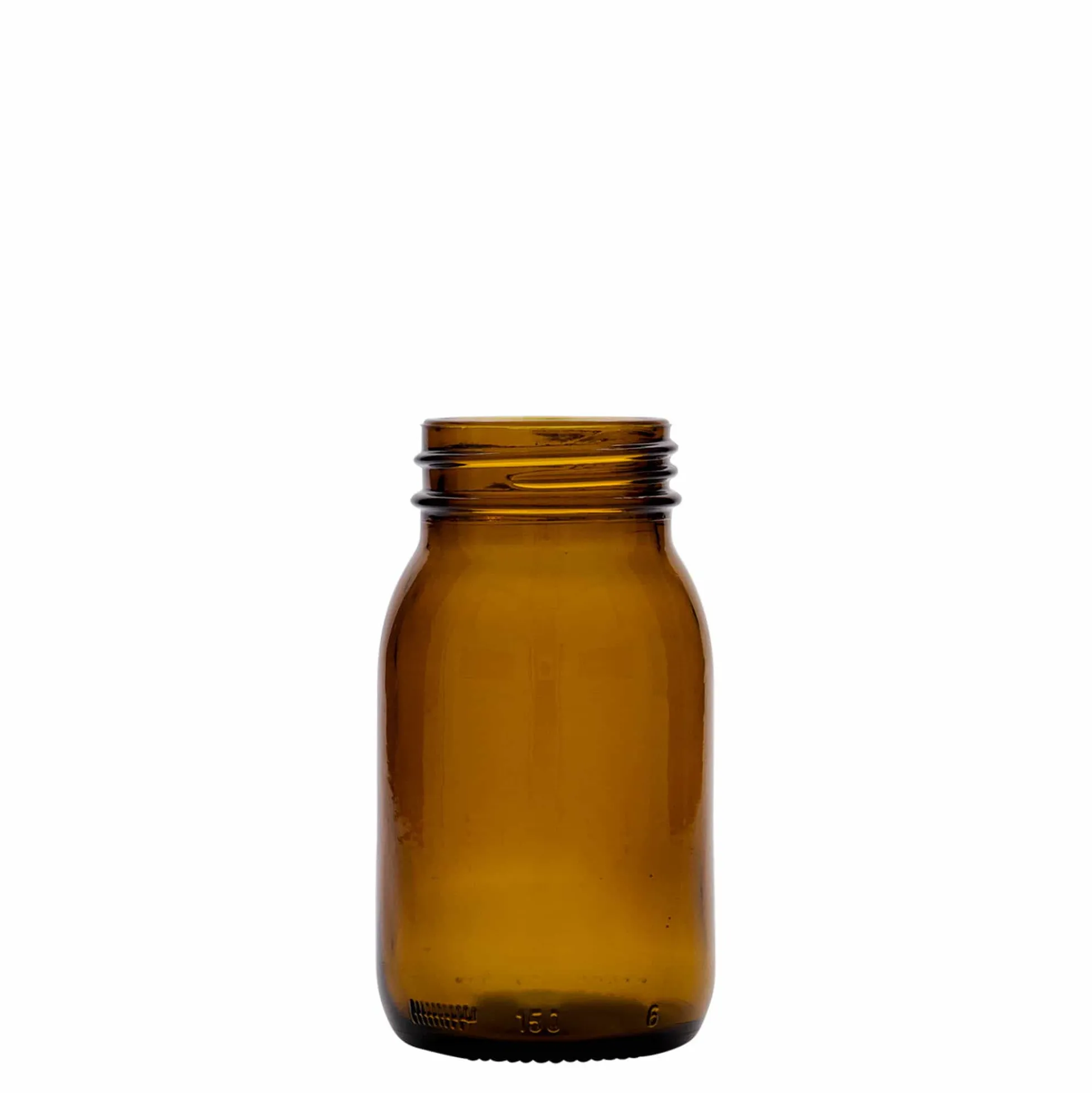 150 ml barattolo a bocca larga, marrone, bocca: DIN 45