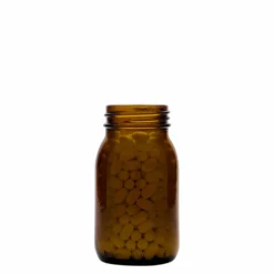 150 ml barattolo a bocca larga, marrone, bocca: DIN 45