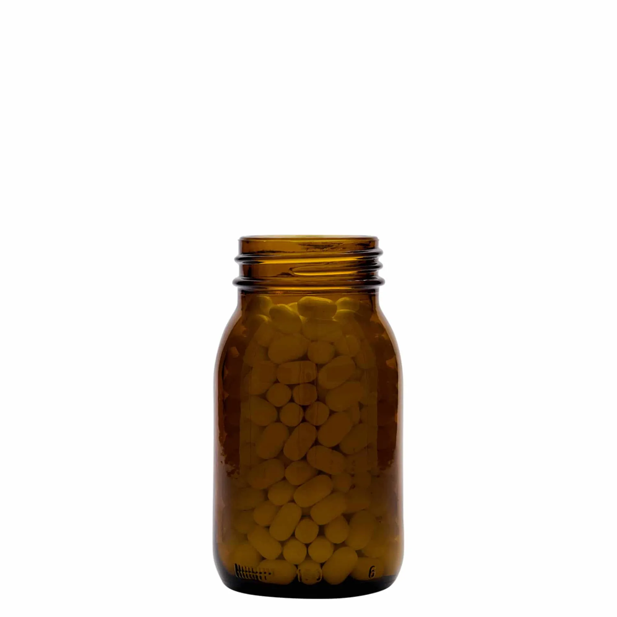 150 ml barattolo a bocca larga, marrone, bocca: DIN 45