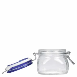 500 ml barattolo a chiusura a filo 'Fido' con tappo blu, quadrato, bocca: chiusura a filo
