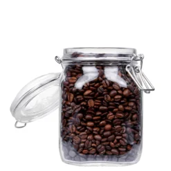 1.000 ml barattolo a chiusura ermetica con gancio 'Fido', quadrato, bocca: chiusura a gancio