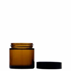 60 ml barattolo 'Brown Line', vetro, marrone, bocca: chiusura a vite