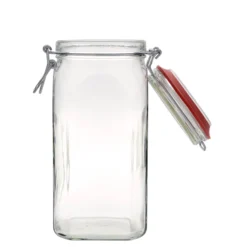 1.540 ml barattolo con chiusura a filo #, quadrato, bocca: chiusura a filo
