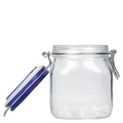 750 ml barattolo con chiusura a gancio 'Fido' tappo blu, quadrato, bocca: chiusura a gancio