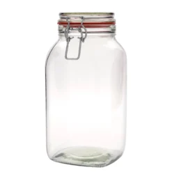 2.590 ml barattolo con chiusura a leva #, quadrato, bocca: chiusura a leva