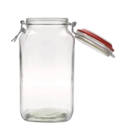 2.590 ml barattolo con chiusura a leva #, quadrato, bocca: chiusura a leva