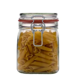 900 ml barattolo con chiusura a molla, quadrato, bocca: chiusura a molla