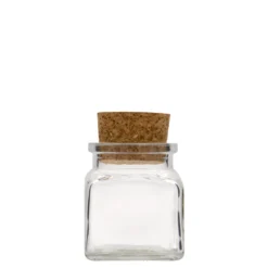 120 ml barattolo con tappo in sughero, quadrato, bocca: sughero